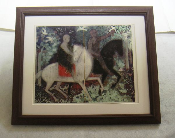 ◆Ikuo Hirayama Introduction of Buddhism offset reproduction, wooden frame, immediate purchase◆, Painting, Japanese painting, person, Bodhisattva