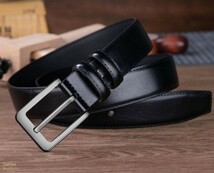 本革 メンズ ベルト mens belt ビジネス カジュアル サイズ調整可能 男性ベルト 黒 本革_画像2