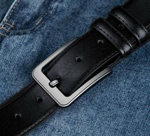 本革 メンズ ベルト mens belt ビジネス カジュアル サイズ調整可能 男性ベルト 黒 本革_画像3