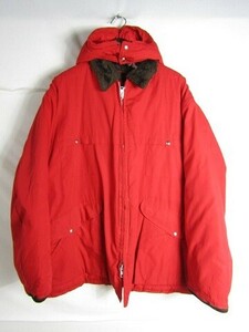 10-X ハンティングジャケット　中綿　フード付き　襟ボア　レッド　サイズ50　vintage