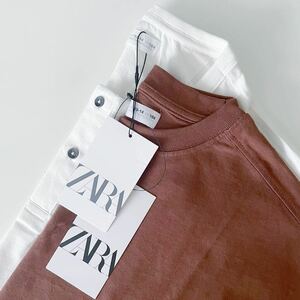 新品 164 セット ZARA BOYS ザラ ボーイズ キッズ 男の子 プレーン ヘンリー Tシャツ ホワイト ブラウン 13-14歳 160 170 長袖