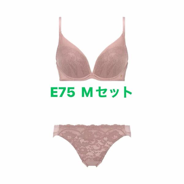 新品DeepV ブラ＆ショーツセット2 クラシカルレースE75 6919円 M1650円