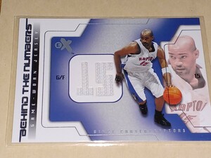 03-04 Fleer E-X Behind the Numbers Vince Carter Game-worn Jersey ラプターズ　ビンス・カーター　ジャージーカード