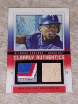 2004 Fleer E-X Clearly Authentics Alfonso Soriano Game-used Patch & Bat 44枚限定　レンジャーズ　元 広島カープ　※若干色褪せ気味_画像1