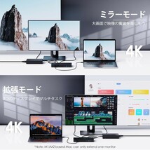 新品 定価29999円 WAVLINK 11in1 USB4 ドッキングステーション thunderbolt 3 Dock デュアル4Kディスプレイ USB-C 2画面 8K Windows/Mac OS_画像6