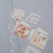 【ゆめsaku】美品 単衣 金駒刺繍 正絹 着物“豪華な彩と洒落味を運ぶ松竹梅や橘、雪輪”訪問着 G-43　_画像2