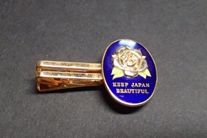 ■　1962 J.N.T.A.ネクタイピン　KEEP JAPAN BEAUTIFUL　バラの花