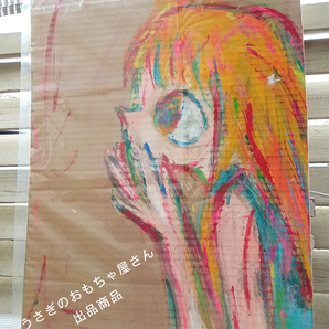 ロッカクアヤコ AYAKO ROKKAKU 横顔の少女 girl looking sideways フィンガーペインティング原画 真作の画像2