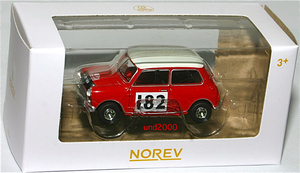 ノレブ 3インチ 1964 ミニ クーパー Mini Cooper S Norev レッド モンテカルロ ラリー#182 1/64トミカ サイズ モーリス Morris