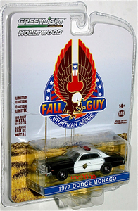 Greenlight Me ... gold ..!! four ru*gaiFall Guy 1/64 1977 Dodge Monaco Police car Dodge Monaco Police green light patrol car 