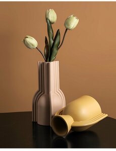 モダンアート 花瓶 フラワースタンド フラワーベース 花器 インテリア 雑貨 小物 リビング ダイニング 玄関 陶器製 3色 インテリア
