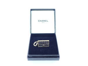 CHANEL シャネル 02A ピンバッチ ブローチ バッグ マトラッセ モチーフ フェイクパール アクセサリー ファッション小物 ブランド品 箱