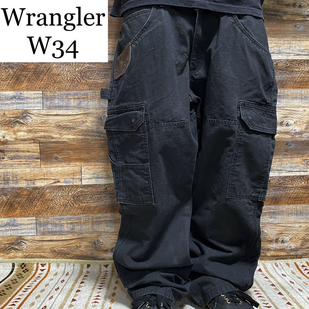 Wrangler ラングラー カーゴパンツ ワークパンツ 黒 ブラック w38 