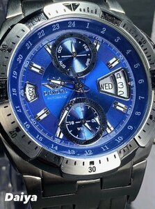 新品 正規品 ドミニク DOMINIC 自動巻き 腕時計 オートマティック カレンダー 5気圧防水 ステンレス シルバー ブルー メンズ プレゼント
