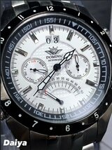 新品 正規品 ドミニク DOMINIC 自動巻き 腕時計 オートマティック カレンダー 5気圧防水 ステンレス ブラック ホワイト メンズ プレゼント_画像1