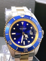 新品 TECHNOS テクノス 正規品 腕時計 シルバー ブルー ゴールド クロノグラフ オールステンレス アナログ腕時計 多機能腕時計 防水 メンズ_画像3