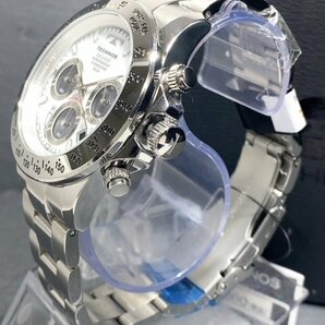 新品 TECHNOS テクノス 腕時計 正規品 アナログ ソーラー クロノグラフ ステンレス 10気圧防水 カレンダー ビジネス ホワイト プレゼントの画像4