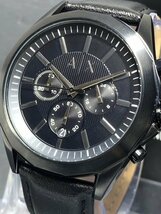 新品 AX ARMANI EXCHANGE アルマーニ エクスチェンジ 正規品 腕時計 クロノグラフ カレンダー アナログ クオーツ 防水 レザー ブラック_画像2