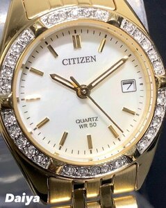 新品 腕時計 正規品 シチズン CITIZEN レディース クオーツ アナログ腕時計 ステンレス 防水 カレンダー シンプル ゴールド プレゼント