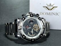 新品 正規品 ドミニク DOMINIC 自動巻き 手巻き 腕時計 オートマティック カレンダー 5気圧防水 ステンレス ブラック メンズ プレゼント_画像7
