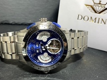 限定モデル 秘密のからくりギミック搭載 新品 DOMINIC ドミニク 正規品 腕時計 手巻き腕時計 ステンレスベルト アンティーク腕時計 ブルー_画像7