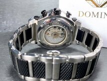 新品 正規品 ドミニク DOMINIC 自動巻き 手巻き 腕時計 オートマティック カレンダー 5気圧防水 ステンレス ブラック メンズ プレゼント_画像8