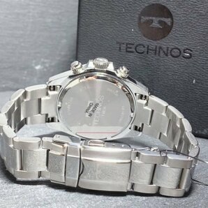 限定カラー 天然ダイヤモンド付き 新品 TECHNOS テクノス 正規品 腕時計 シルバー グリーン クロノグラフ アナログ腕時計 多機能腕時計の画像8