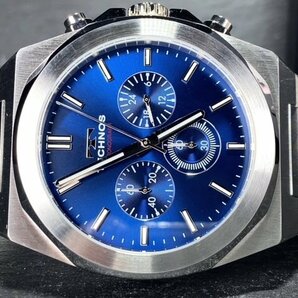 新品 テクノス TECHNOS 正規品 腕時計 アナログ腕時計 クオーツ ステンレス クロノグラフ 5気圧防水 多機能 シルバー ブルー プレゼントの画像6