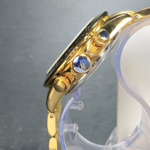 8石天然ダイヤモンド付き 新品 JAPAN KRAFT ジャパンクラフト 腕時計 正規品 クロノグラフ 自動巻き オートマティック 防水 ゴールド 金の画像5