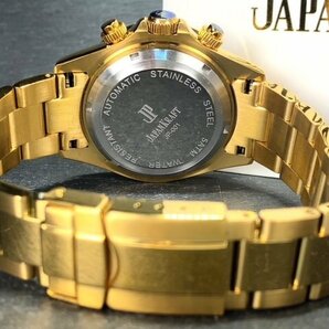 8石天然ダイヤモンド付き 新品 JAPAN KRAFT ジャパンクラフト 腕時計 正規品 クロノグラフ 自動巻き オートマティック 防水 ゴールド 金の画像8