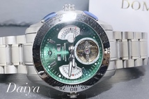 限定モデル 秘密のからくりギミック搭載 新品 DOMINIC ドミニク 正規品 手巻き腕時計 ステンレスベルト アンティーク腕時計 グリーン_画像1