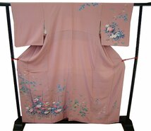 時代屋 美品！本加賀友禅 寺西一紘作 裄64.8cｍ一越地 訪問着 正絹 仕立上り 146cm～152cm Ｈｓ599_画像1