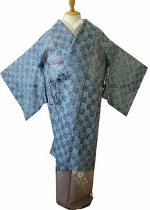 時代屋 美品 裄68.2ｃｍ ロング寸 大島糸 お洒落 レース 道中着 正絹 未使用 160cm～165cm Cs1254