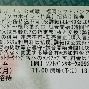 4/29(月) ソフトバンクホークスvs西武ライオンズ 指定席引換券1枚の画像1