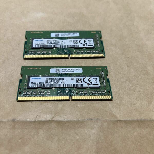 16GB#JX96NS#SAMSUNG 8GB 1Rx8 PC-2400T-SA1-11。8GBx2枚=16GB