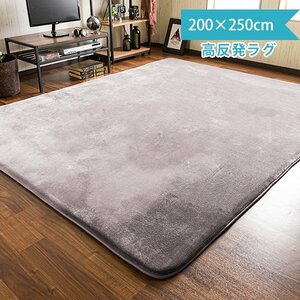 ラグマット ラグ カーペット 高反発 厚さ2cm 防ダニ 抗菌防臭 洗える 250×200cm 3畳 三畳 長方形 フランネルラグ