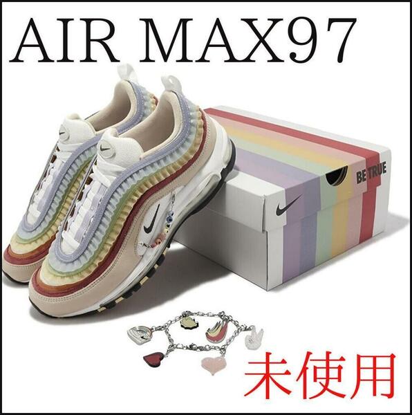 【未使用】ナイキ エアマックス 97 &#34;ビー トゥルー&#34; AIR MAX97　ハイテクスニーカー　カラフル　チャーム　28㎝　レインボーカラー