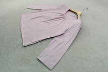 3-764 新品 春物　日本製綿100％ギャザー七分袖プルオーバー ピンクＭサイズ_画像1