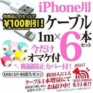 iPhone ライトニングケーブル 6本 USB充電器ケーブル 新品 Appleアップル純正品質同等 TypeA タイプA 人気