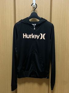 【Hurley:ハーレー】レディースラッシュガード　ジップラッシュパーカー ブラック M