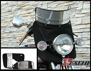 バイク用品 Z-FATHER 旭風防 メッキ 短風防(黒布タレ)/CB400F CBX400F CBR400F ホーク CB400T CB250N CB400N【送料800円】