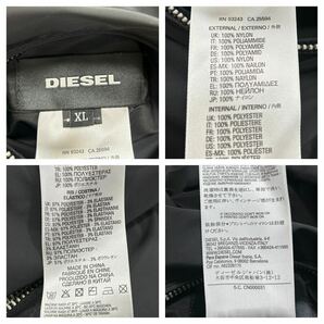 【未使用XL】超極美品 DIESEL ディーゼル ナイロン フライトジャケット XLsize 黒 ボタン刻印 DIESELロゴ リバーシブル加工【漂う高級感】の画像10