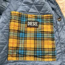 【春の極上品】極美品 DIESEL ディーゼル デニム切替ジャケット XL相当 総柄 コットン ボタン刻印 インナー キルティング【漂う高級感】_画像9