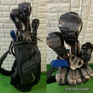 超豪華★ピン PING G400シリーズ＆G425等★ 男性用ゴルフクラブ PINGセット ナイキ製キャディバッグ付き