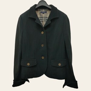 BURBERRY LONDON / バーバリー レディーステーラードジャケット ステッチ入り コットン100% ブラック× ノバチェック 2サイズ I-3623