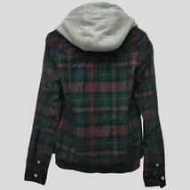 tommy girl /トミーガール レディース 長袖コットンシャツ ジャケット フーディ チェック柄 Sサイズ I-3630_画像6