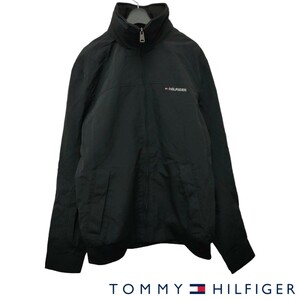 TOMMY HILFIGER / トミーヒルフィガー フルジップ スタンドカラー ナイロンジャケット 裏地メッシュ Mサイズ 黒 春ジャケット a-1273