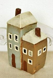 Art hand Auction Imported goods Candle House Cantera House Pottery Gray Ghibli Object House Figurine Handmade Country Natural Miniature 29201, interior accessories, ornament, Western style