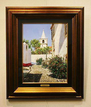 Peinture Moreira Aguiar Église Blanche Peinture à l'huile Portugal Paysage délicat Motif Peinture à l'huile Original 1 pièce Authenticité garantie Livraison gratuite, peinture, peinture à l'huile, Nature, Peinture de paysage