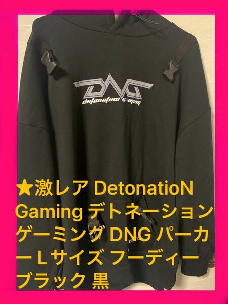 ★激レア DetonatioN Gaming デトネーションゲーミング DNG パーカー Lサイズ フーディー　ブラック 黒